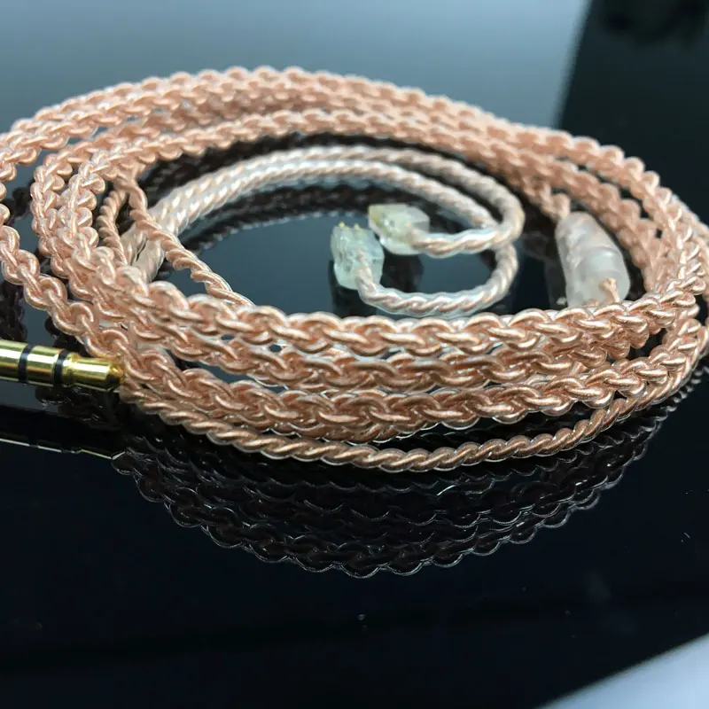 New 0.78mm 2 Pin Rose Gold Single Crystal Copper Upgrade Cable For Weston 1964 UE3X UE18  W4R Earphone Headset For iphone xr