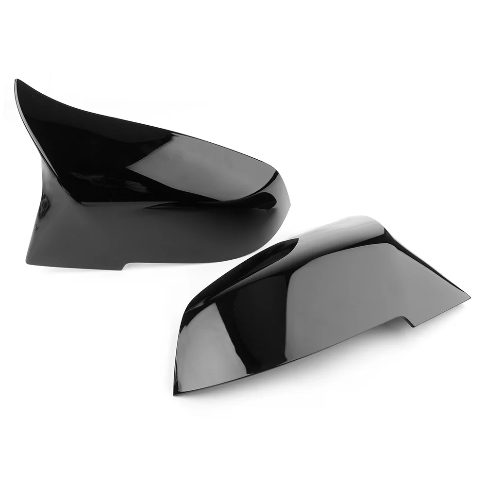 Car Rear View Side Mirror Cover Trim For BMW F20 F21 F30 F31 F32 F34 F36 X1 E84 F87 M2 Glossy Black ABS Plastic 2PCS