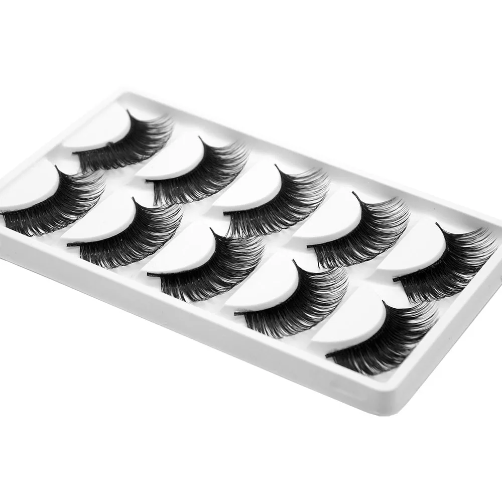 Kimcci 5 Pairs 3D Mink Eyelashes Natural Long False Mink Lashes Hand Made False Lashes 100% Cruelty free Lashes Reusable Cilia