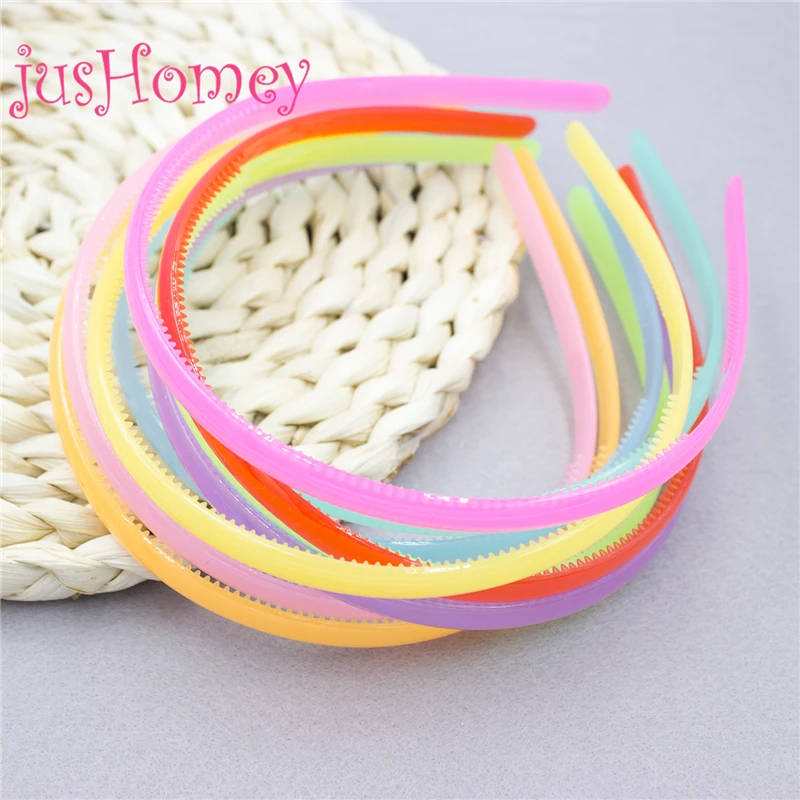 10PCS Pastel Color Plastic Hairband Blank Headband with Teeth for Girl Hair Accessory, Xmas, Birthday Party Decoration