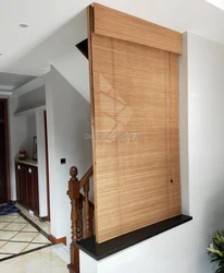 Chinese Nautral Bamboo Window Roller Blinds Blackout Classical Printed Curtain Shutter Vintage Porch For Tea Room,Bedroom