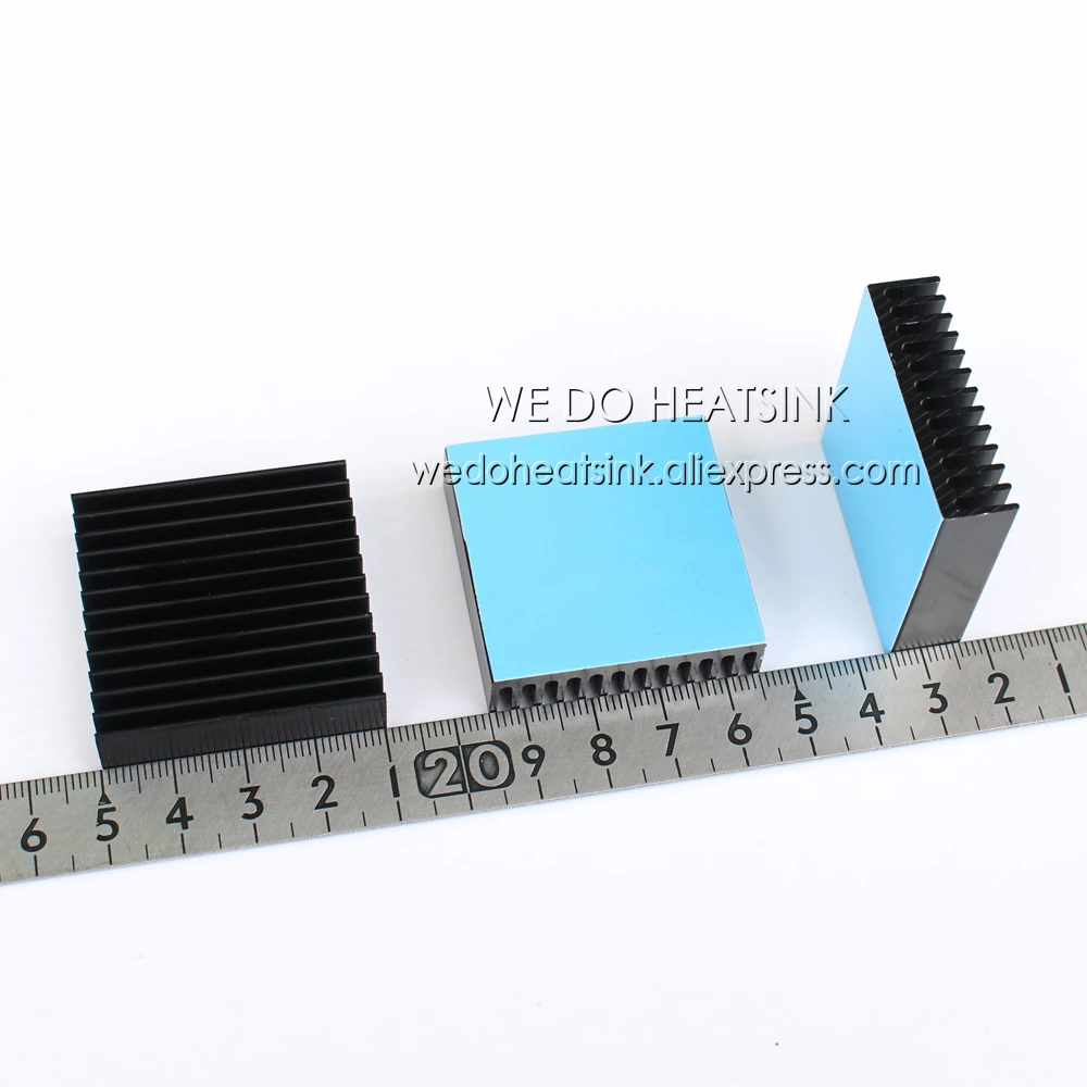 WE DO HEATSINK 10pcs 40x40x11mm Cooler Black Anodize Aluminum Heat Sink Radiator With Thermal Pad For IC,BGA,VGA,PGA,QFP,LCC