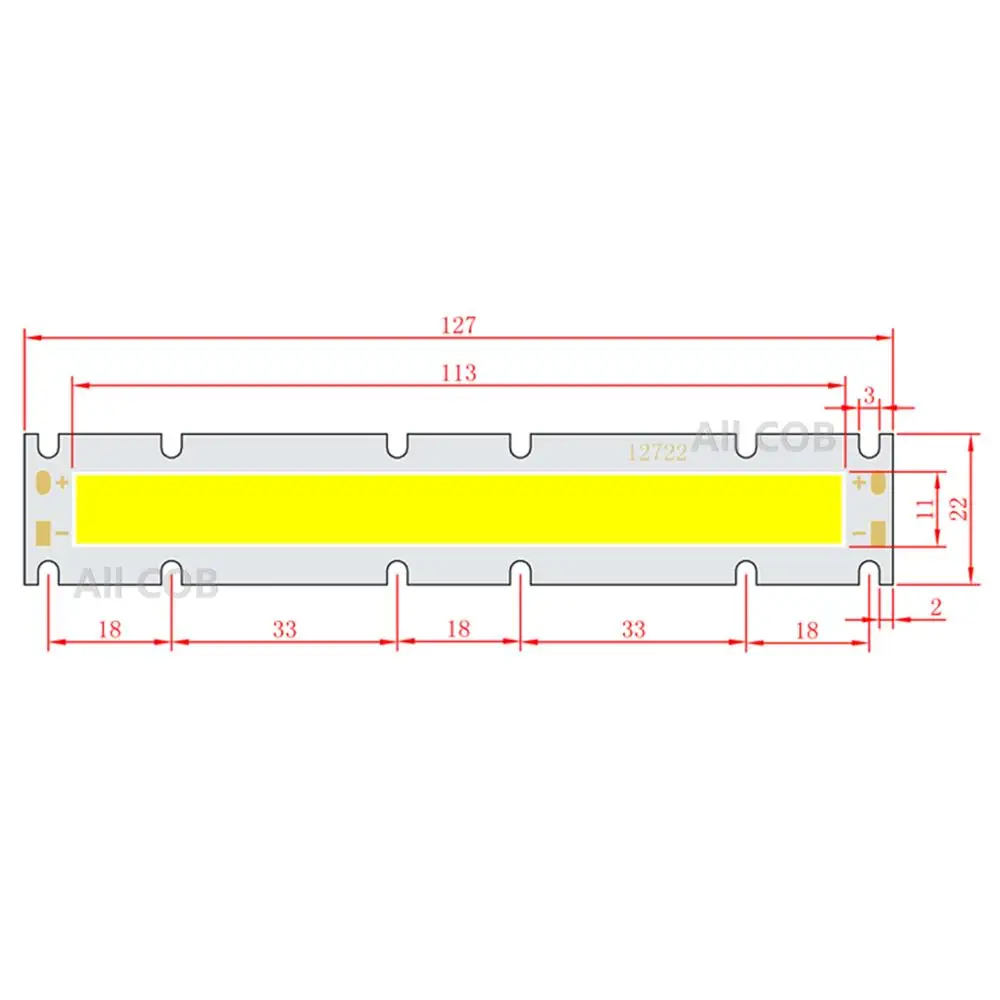 20W LED COB Strip 127mm 22mm High Power Light Source COB Hard DIY bulb Module 20W 30-33V DC lamp for Outdoor Downlight