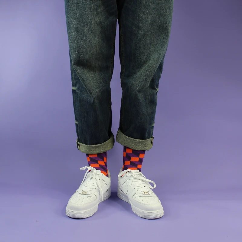 Nuovi calzini da uomo Casual in cotone pettinato Tend Harajuku Street Hip Hop divertenti calzini felici calzini colorati con motivo scozzese per uomo