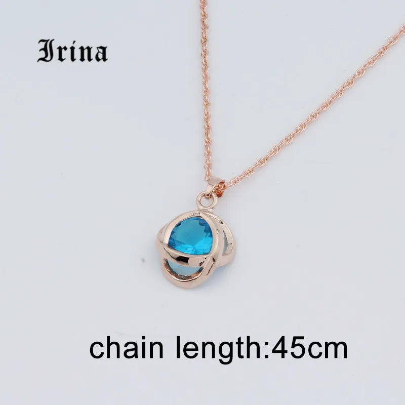 Irina Wedding Accessories Charming Fashion Jewelry Set Women Rose Gold Color  Chain Necklace Earrings Set Zircons Jewelry Sets