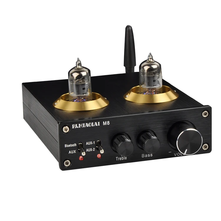 

6J1 Vacuum Tube TPA3116 2 channels 200W HiFi audio amplifier Bluetooth 5.0 + DAC Ic ESS9023 Adjustable treble and bass