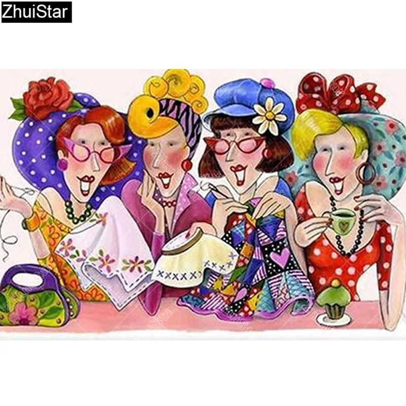 

Diamond Painting Lady Era Square Drill Embroidery Diamond Cartoon Cross Stitch Mosaic Decor Gift Daimond Painting XY1