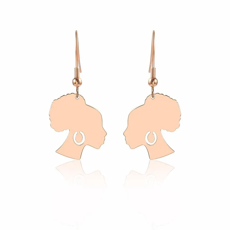 Fashionable Stainless Steel Eardrop African Central Ethnic Ornaments Simple Women Outline Earings Jewelry