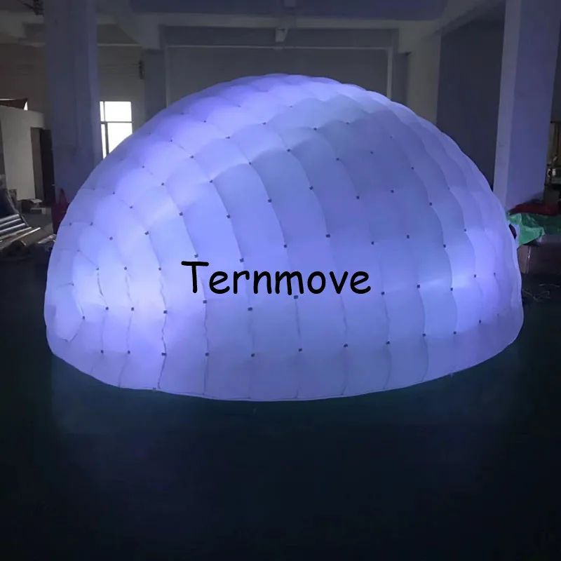 Tenda a cupola per illuminazione da 3,5 mm Tende igloo Tende da palcoscenico tenda a cupola luna gonfiabile, tentacolo igloo, cabina pod per esposizione commerciale con luce a led