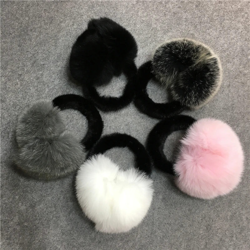 IANLAN Winter Womens Real Mink Fur & Fox Fur Earmuffs for Ladies Soft Fur Earmuffs Luxury Accessories Girls Ear Warmers IL00512