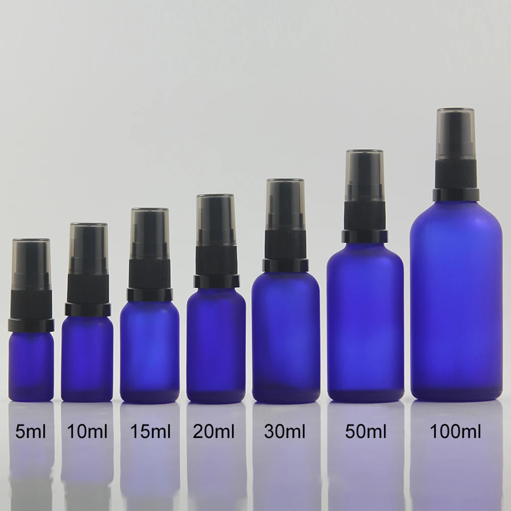 100 PCS A LOT glass lotion bottle 100ml, empty 100ml blue glass serum cosmetic packaging