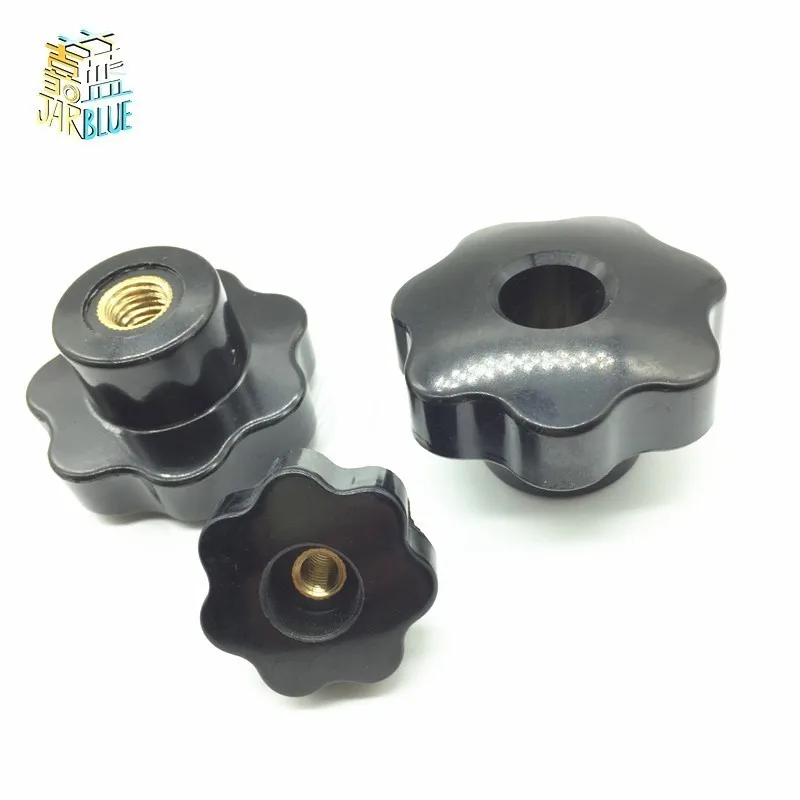 2PCS M5/M6/M8/M10/M12 Female Thread Star Knob Handles 7 Star Shaped Through Hole Clamping Nuts Knobs