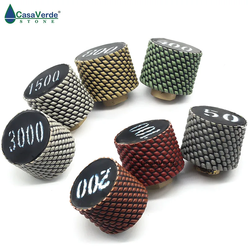Miễn phí vận chuyển khô kim cương trống bánh xe 2 inch M14 chủ đề để đánh bóng và mài bồn rửa lỗ đá granit và đá đá cẩm thạch