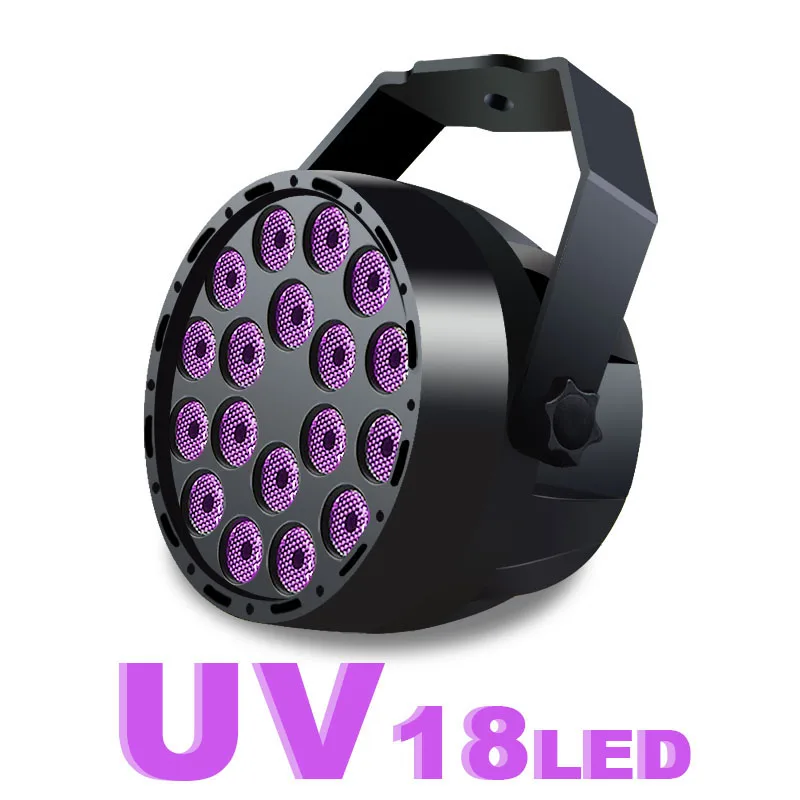 UV LED Stage Light 18W Par Light DMX512 Master-Slave LED DMX Stage Lighting Effect for DJ Club Disco KTV Party Light