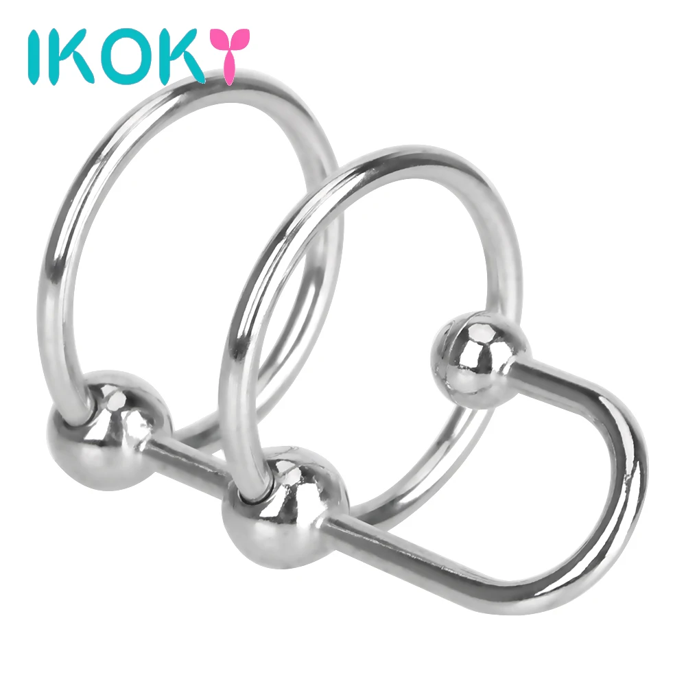 33-45mm Penis Ring Urethral Sounding Plug For Men Cock Stretcher Chastity Cage Lock Exerciser Male Masturbator Erotic Sex Toys