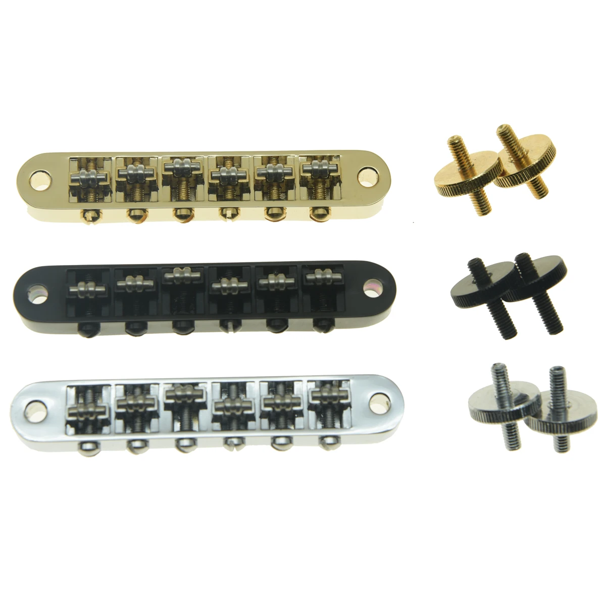 KAISH Guitar Roller Saddle Bridge Tune-O-Matic Bridge For Gibson Les Paul,SG,ES Dot,Gretsch Bigsby Guitar with M4 Threaded Posts