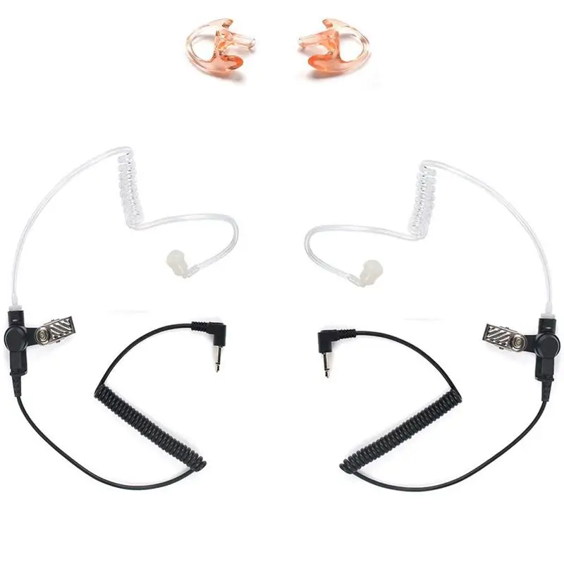 3.5mm Police Listen Only Acoustic Tube Earpiece with One Pair Medium Earmolds for Speaker Mics