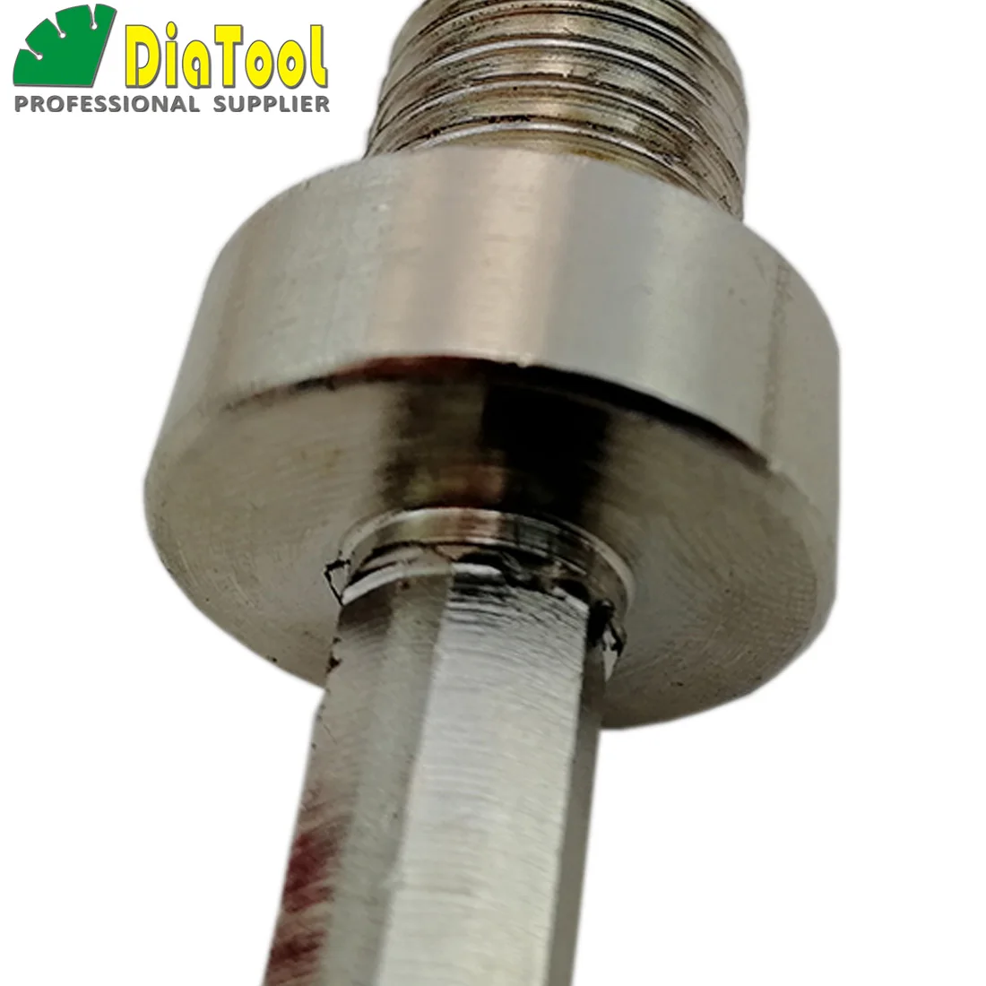 DIATOOL-Adaptador de rosca macho a vástago hexagonal 5/8 para brocas de taladro, disco de molienda de acero de buena calidad, 3/8-11, 1 unidad