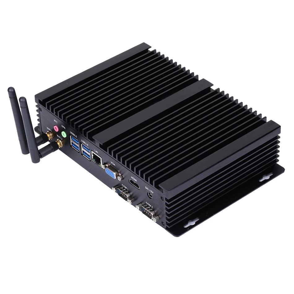 HUNSN Fanless Industrial Computer,IPC,Mini PC,IM03,Intel I5 / I7,Windows 11,VGA,HDMI,LAN,2COM RS232,3USB2.0,4 x USB3.0