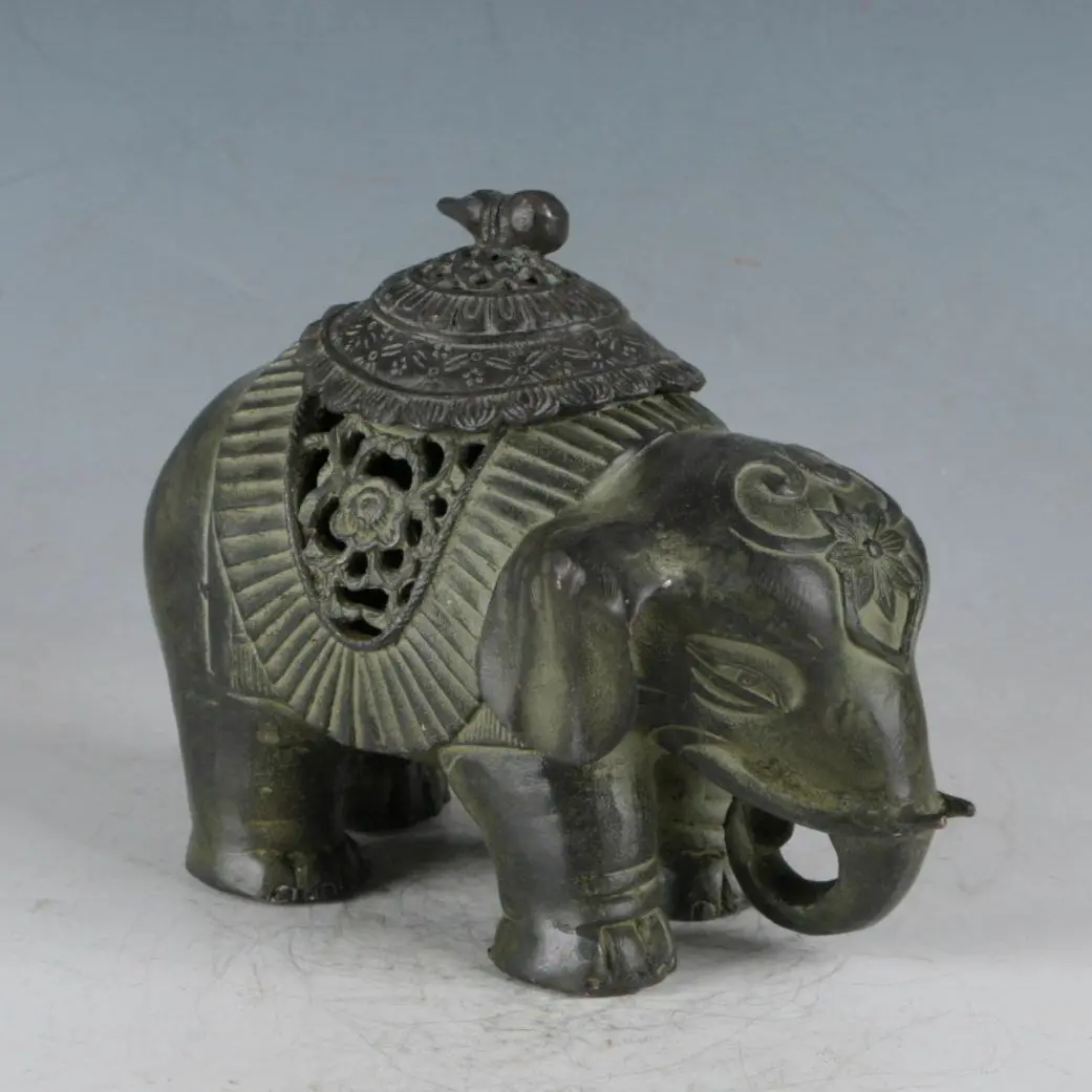 

Collection Chinese Exquisite Bronze Elephant Incense Burner Censer Exquisite Small Statues