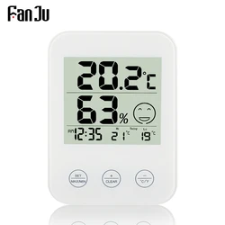 FanJu FJ718 Stazione Meteo con Umidità di Temperatura del Tester LCD Comfort display Termometro Interno igrometro Digitale Orologio Da Parete