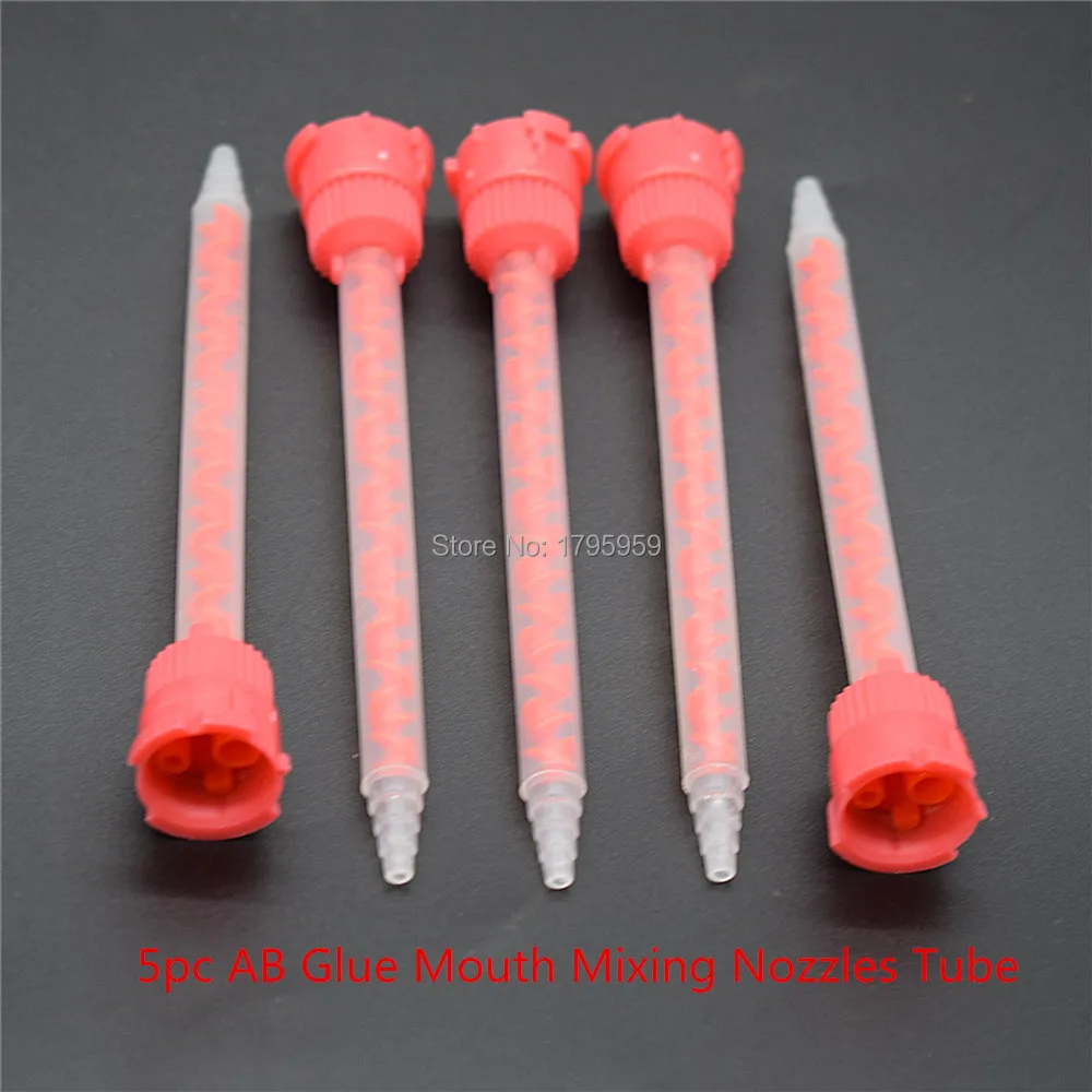 5pc AB Glues Static Mixer Mixing Tube Epoxy Resin Adhesives Syringe Mixing Nozzles Set for Two Component Liquid Mixing Machine