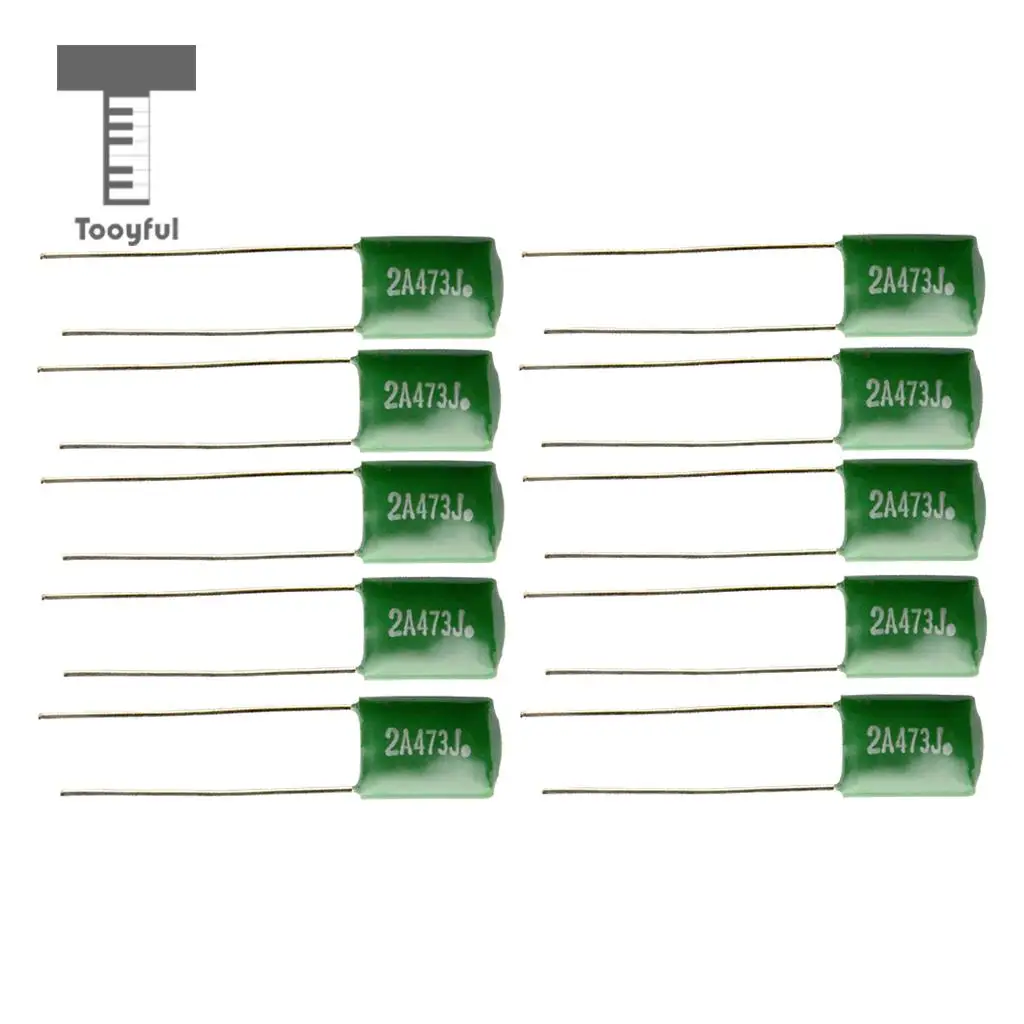 10PCS Polyester Film Guitars Capacitors Tone For Musical Instruments Guitars Bass Tone Caps Practical 0.047/2A473J Green