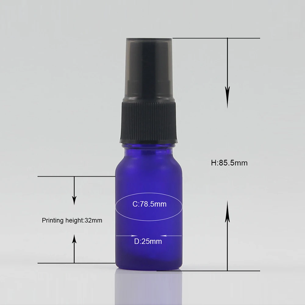 

Luxury mini sample perfume atomizer 10ml glass spray bottle with black pump, slincare glass bottle mist sprayer