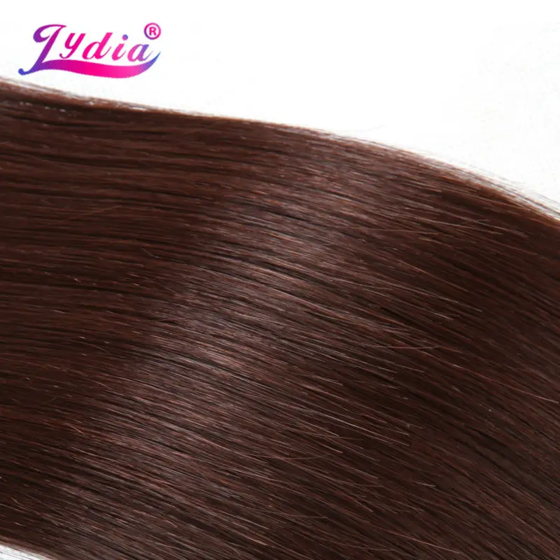 Lydia Synthetic Hair Extension 3Pieces/lot Silky Straight Yaki Weaving 10-26 Inch Pure Color 33# 100% Futura Fiber Bundles Brown