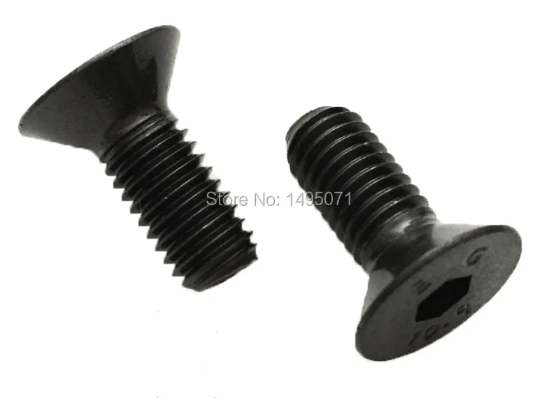 

50-200PCS/LOT DIN7991 Metric M2.5 Black Grade 10.9 Alloy Steel Countersunk Flat Head Hex Socket Cap Screw Bolt