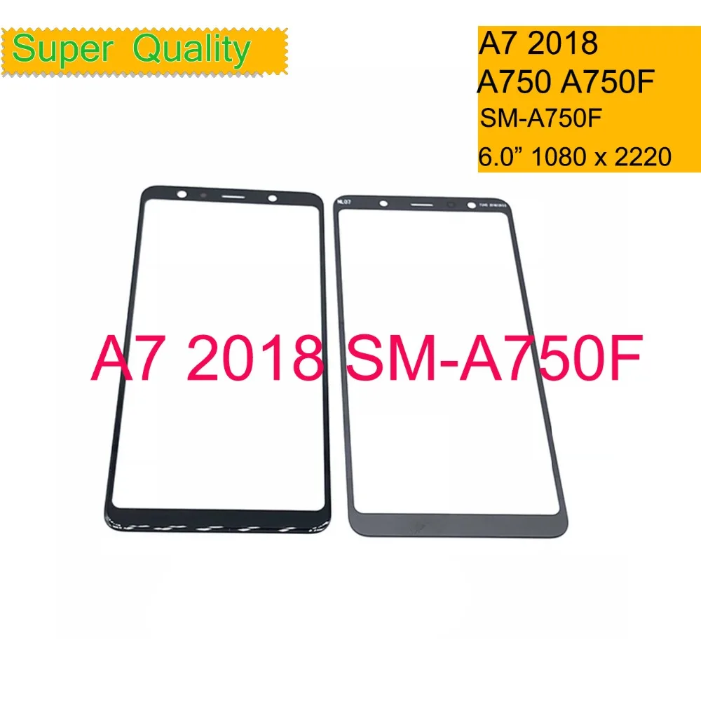 10Pcs/Lot For Samsung Galaxy A7 2018 A750 Touch Screen Front Glass Panel Outer LCD Glass Lens With OCA Glue