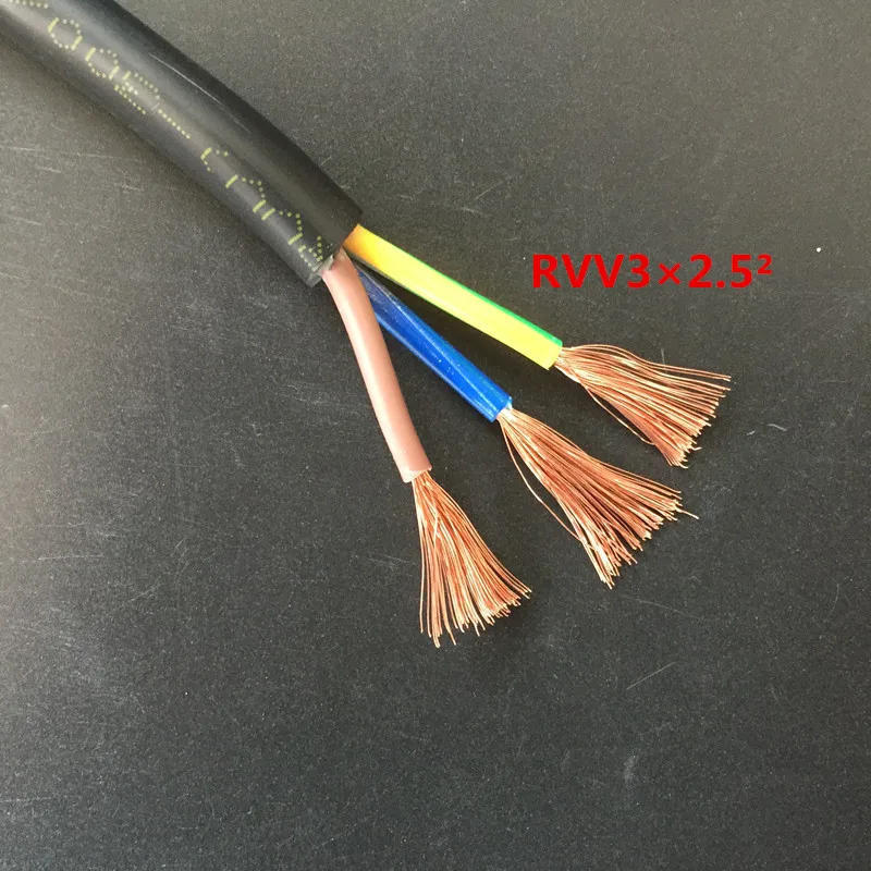 5meter 3 Cores 18AWG 17AWG 15AWG 13AWG 11AWG 9AWG Copper cable Wire Conductor Electric PVC Cable Soft Sheathed Wire power wire