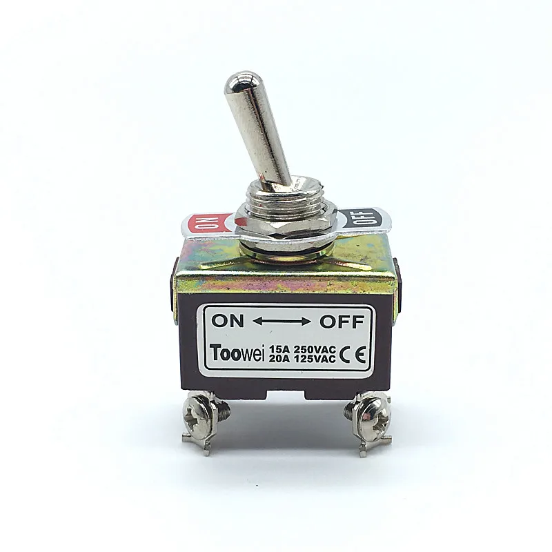 High Quality 1PC Silver Contacts 4 Pin Screw 2 Position ON OFF Locking toggle switch  15A/250VAC 20A/125VAC