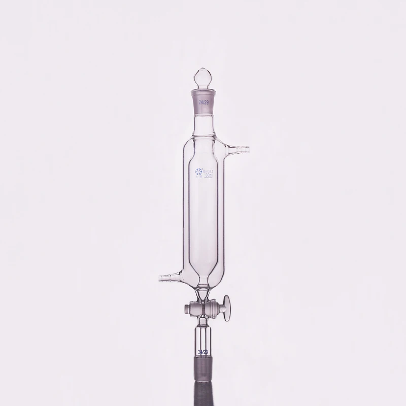 

Double layer separatory funnel cylindrical shape,100ml Joint 24/29+24/29,Clip sleeve separatory funnel,Glass switch valve