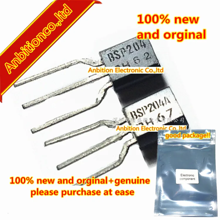 

10pcs 100% new original BSP204 SP204 TO-92 P-channel enhancement mode vertical D-MOS transistor in stock