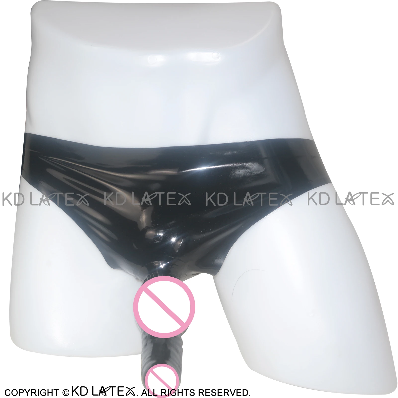 Sexy Black Rubber Látex Briefs, Anatômica do pénis Bainha, Preservativo Anal, Shorts Bottoms, DK-0008