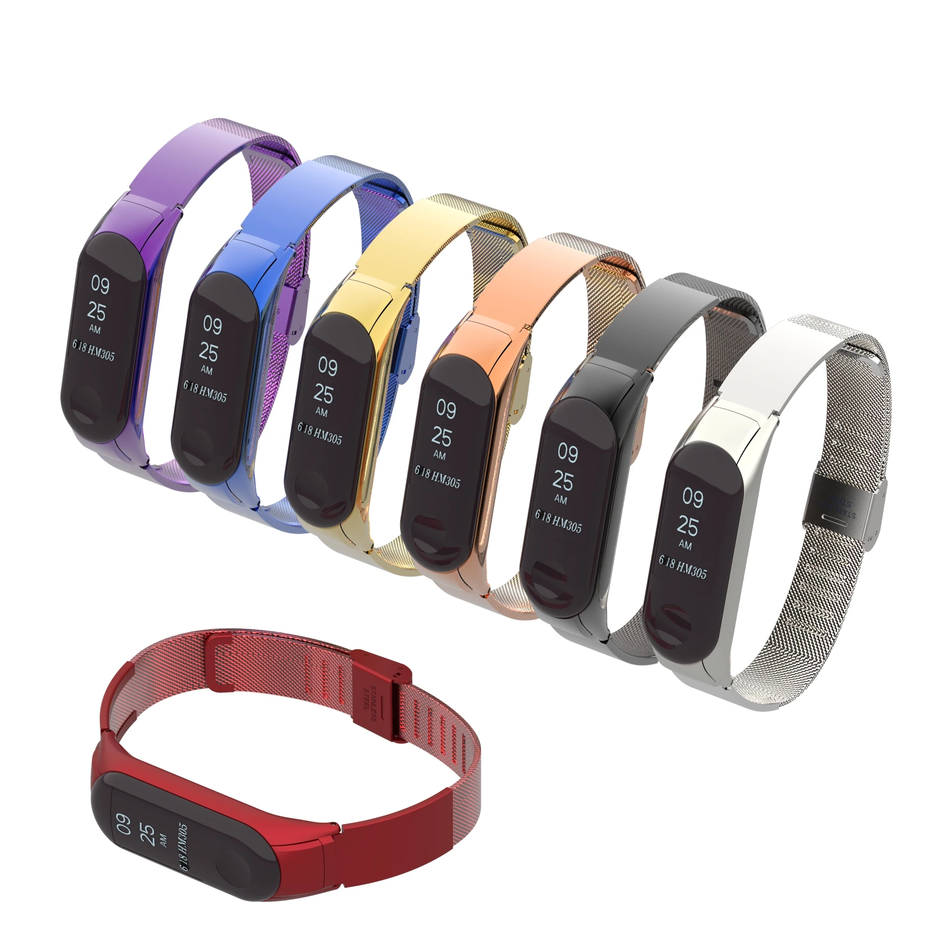 

AKGLEADER Xiaomi Band 5 6 7 NFC Wrist Strap Metal Screwless Stainless Steel Bands For Xiaomi Mi Band 2 3 Bracelet Wrist Pulseira