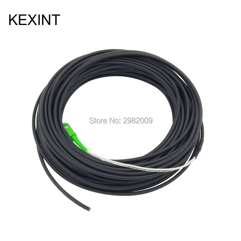 Black 4.0 FTTH Drop Cable Fiber Optical Patch Cord With 2.0 Connector SC/APC 25M 10pieces