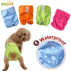 Waterproof Dog Physiological Pants Diaper Sanitary Washable Dog Shorts Panties Menstruation Underwear Briefs Jumpsuit For Dog 30