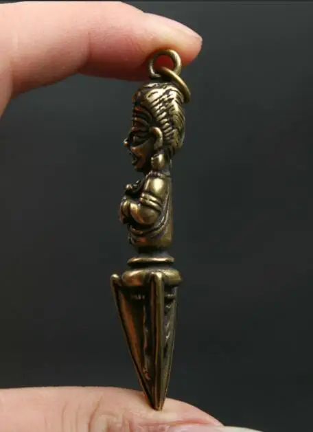 Small Curio Tibet Tibetan Buddhism Bronze Yamantaka King Kong Pestle Pendant Statues