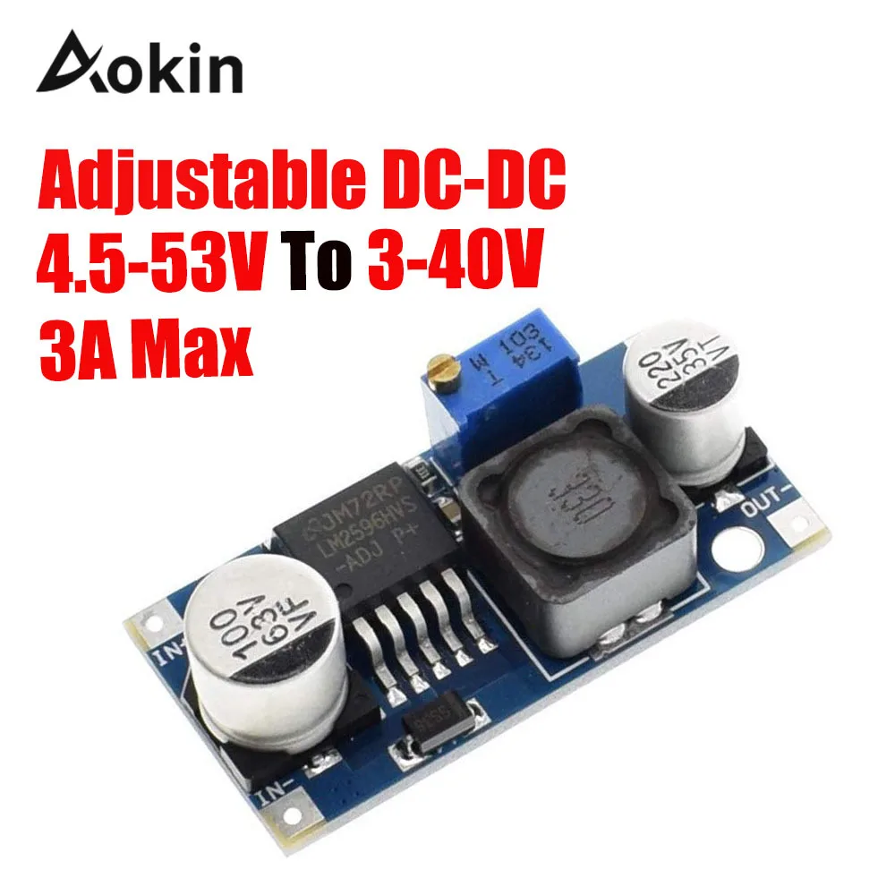 10Pcs LM2596HVS DC-DC Adjustable Step Down Buck Converter Power Module 4.5-53V To 3-40V DC to DC