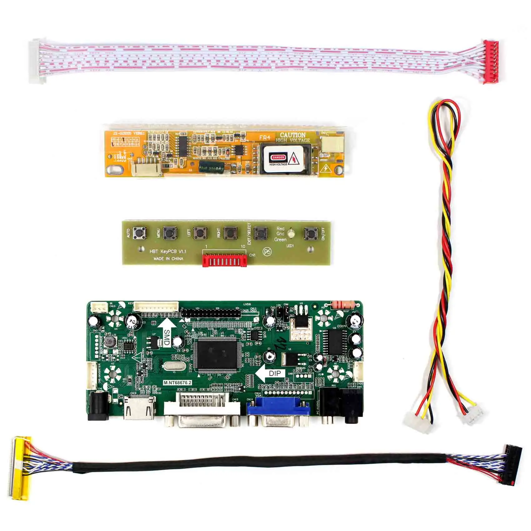 LQ164D1LD4A 16.4inch 1600x900 Controller Board With HD MI DVI VGA AUDIO LCD Board Work for 30 pins LVDS Interface LCD Screen  