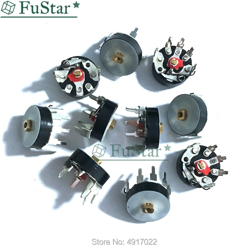 10PS/LOT 10K RV12 Straight Angle Radio Potentiometer RV12MM B503 B103 B10K B50K Power Amplifier Volume Potentiometer With Switch