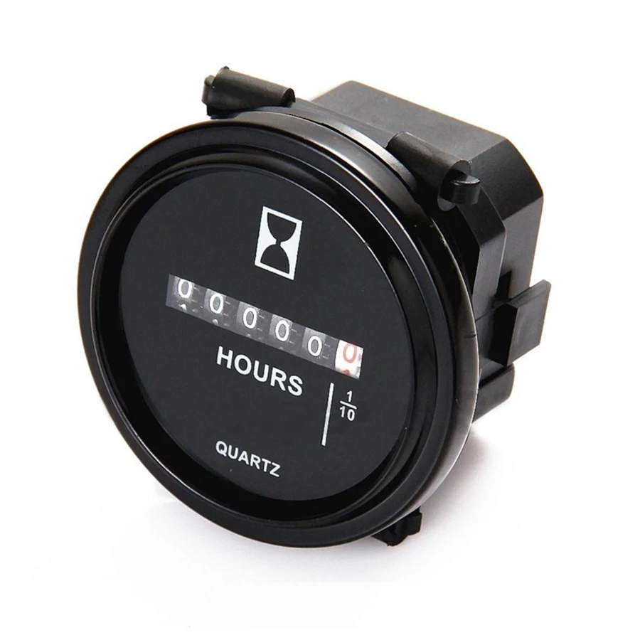 Car Round Shape 6 Digital Display Hour Meter Counter Timer DC 8~80V Auto Car Gauge Meter 0-99999.9 hours