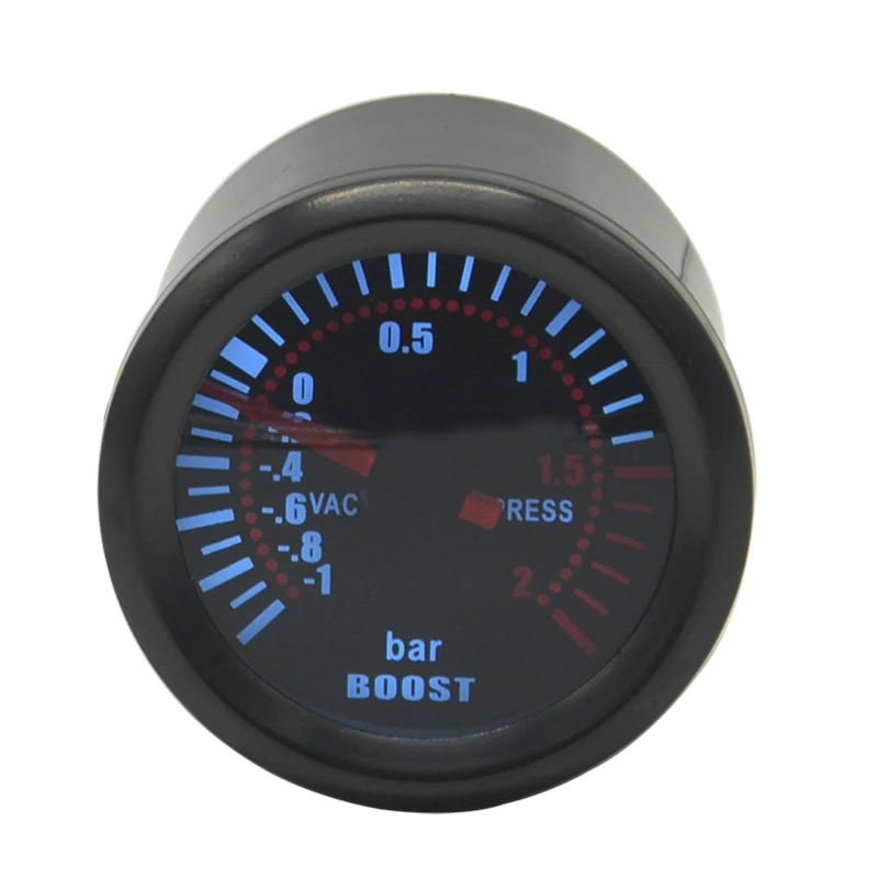 Dragon medidor de Turbo Boost para coche, retroiluminación blanca de 52mm, 1 ~ 2 Bar, mecánico, Turbin Pointer Vac