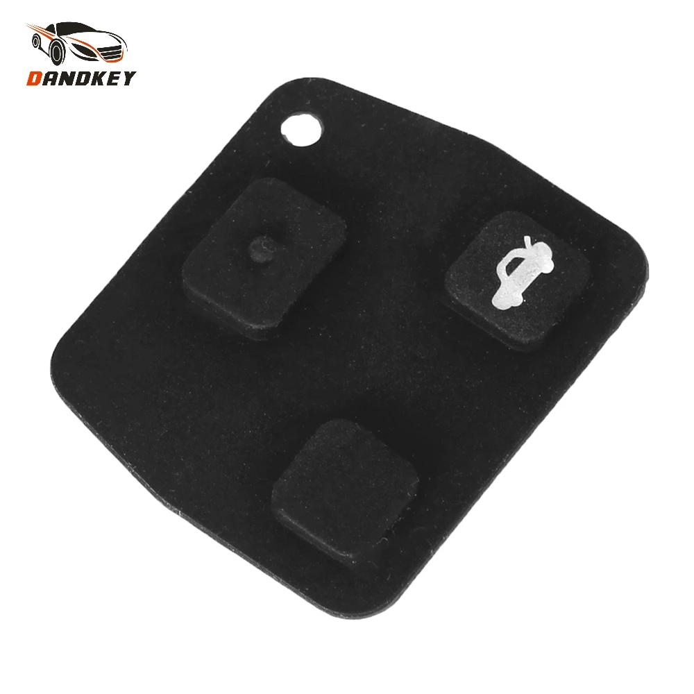 Dandkey 2pcs/lot 2/3 Buttons Car Remote Entry Key Fob Black Rubber Pad Replacement For Toyota Key New Button Pad