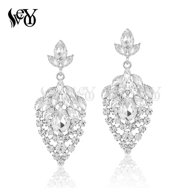 VEYO Trendy Full of Rhinestone  Earrings For Women Luxury Crystal Drop Earrings  Gift