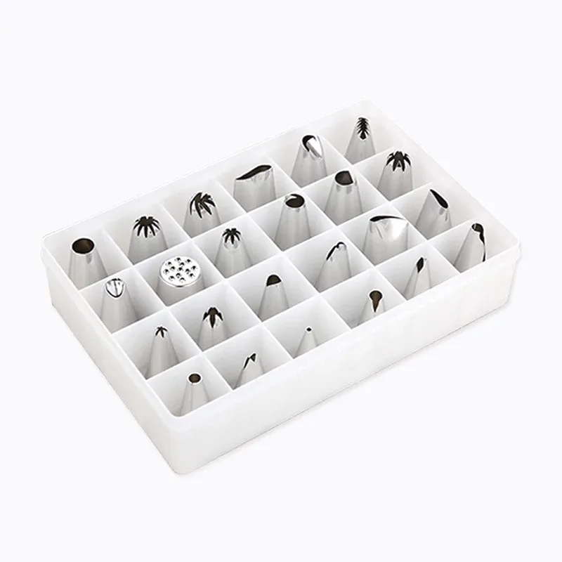 

Decorating Mouth Set for Baking, Pastry Tools, Cake Full Set Molds, Cookie, Flower Mouth, 304 Stainless Steel, 24 PCs