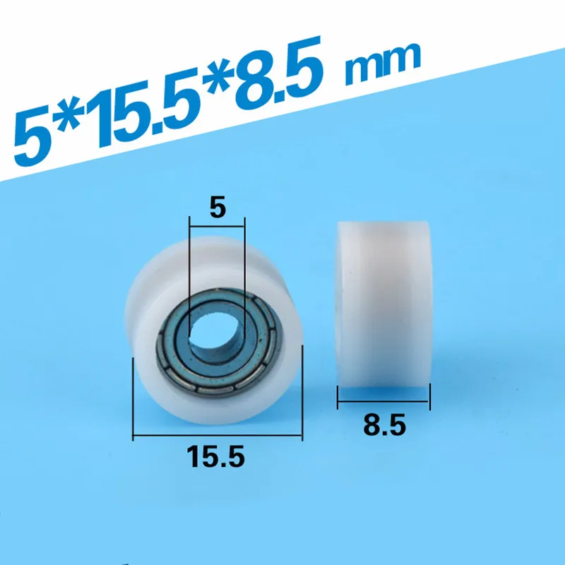 [F0515.5-8.5]free shipping bearing roller wheel 5*15.5*8.5 flat pom caoted bearing roller