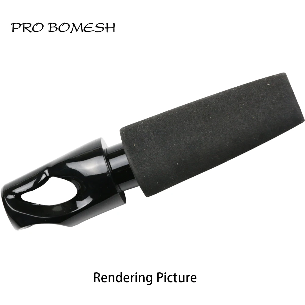 Pro Bomesh 4Pcs/Pack 6.65cm 5.6g Inner Diam 12mm EVA Rear Grip Split Grip Black Color DIY Fishing Rod Building Component Repair